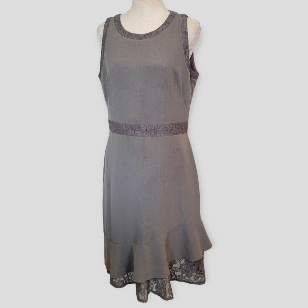 Anne Klein Womens Sleeveless  High Low  Knee Length Lace  Dress Size 10
